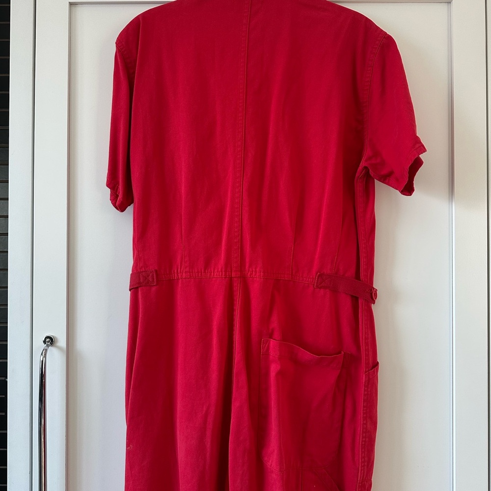 Pistola Women's Red Button-Down Jumpsuit, Size Medium - Picture 4 of 5